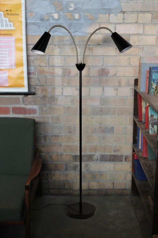 Swindon Two Light Gooseneck Floor Lamp