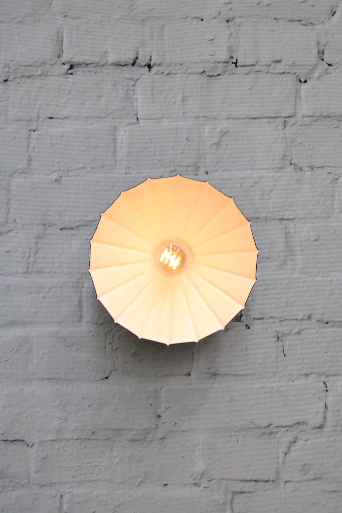 Umbrella wall mount light with white inner