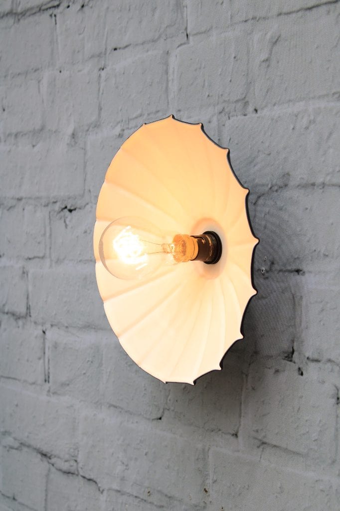 Umbrella wall mount light with white inner