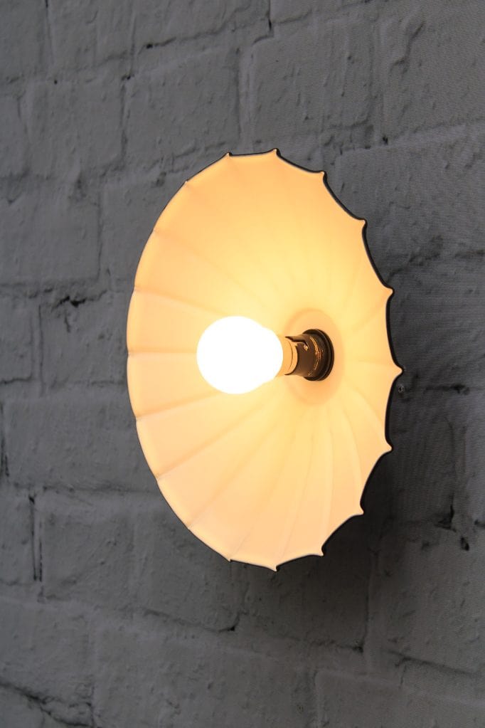 Umbrella wall mount light with white inner