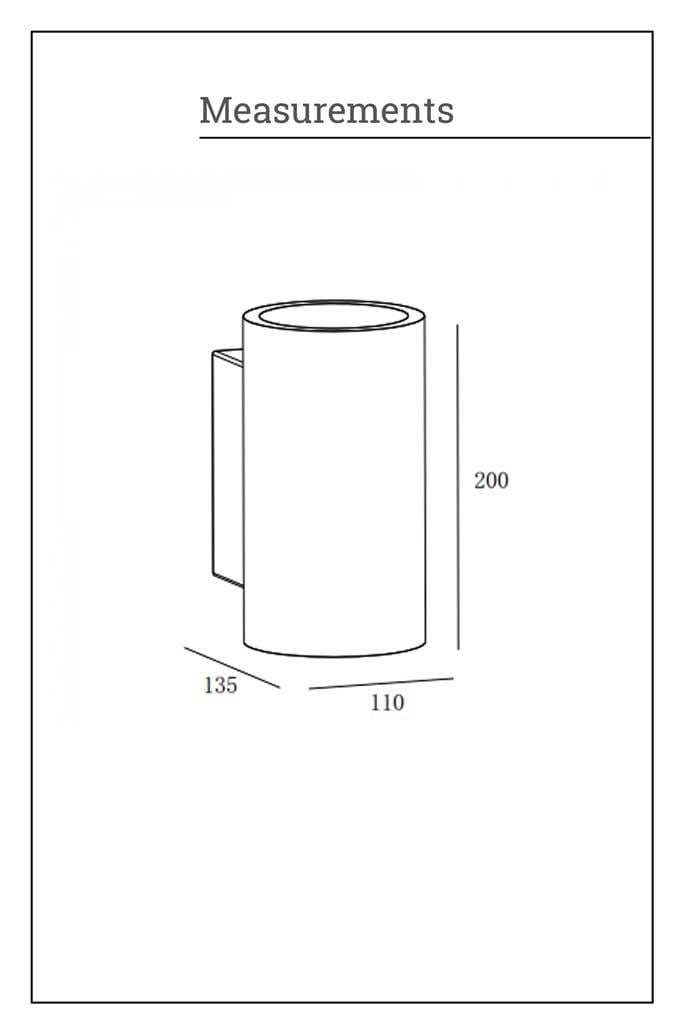 Up down outdoor wall light measurements