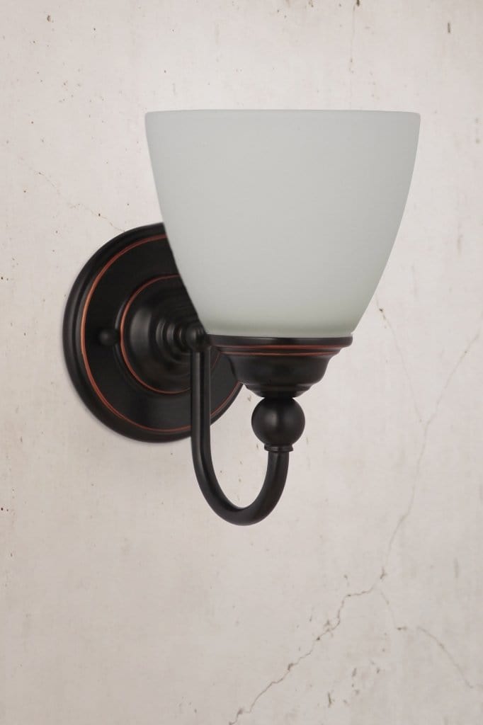 Bronze opal wall light upright mount