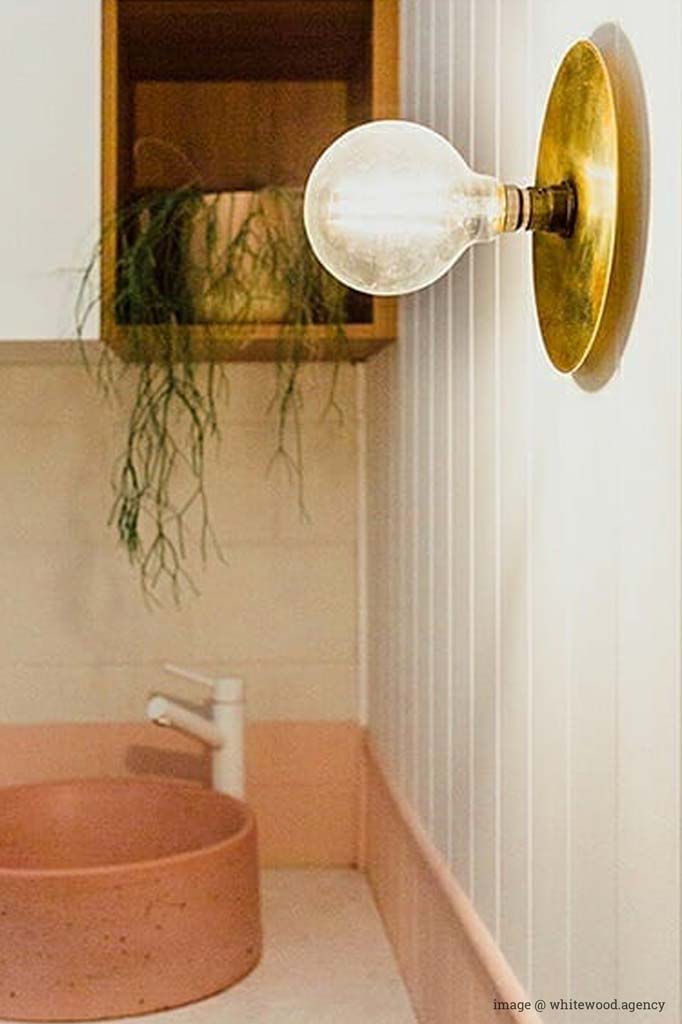 Wall light in bathroom