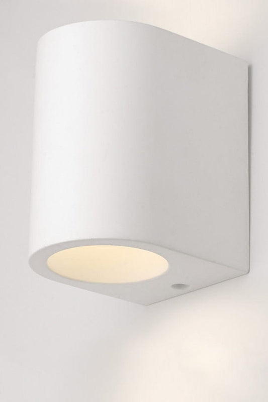 Side view of LED Cylindrical Plaster Wall Light. 