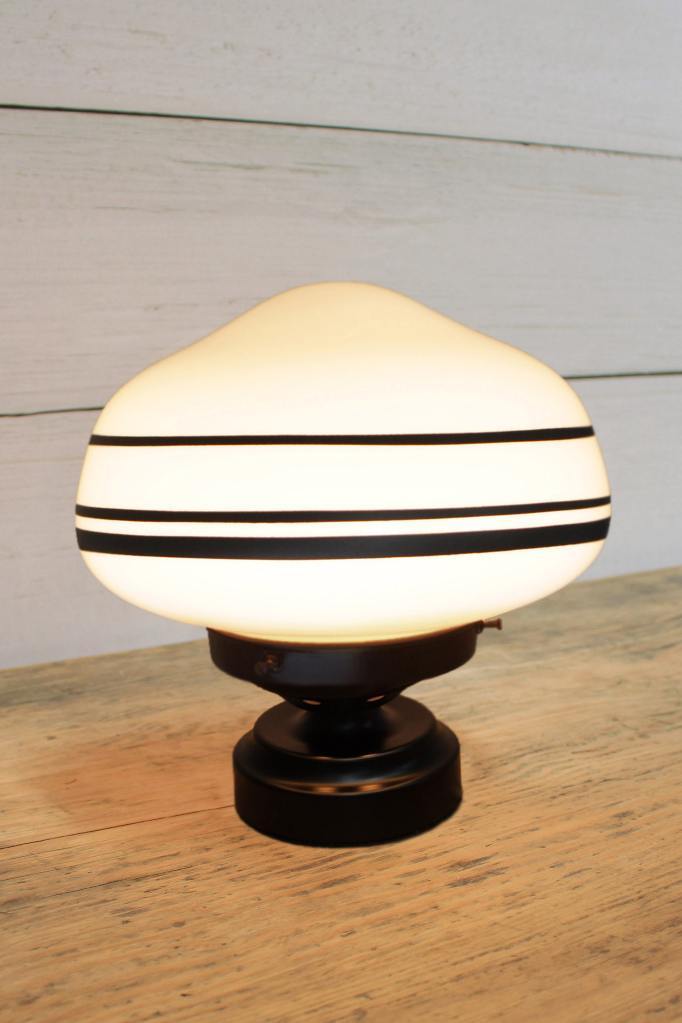  Washington Schoolhouse Lamp Black with Three Stripes