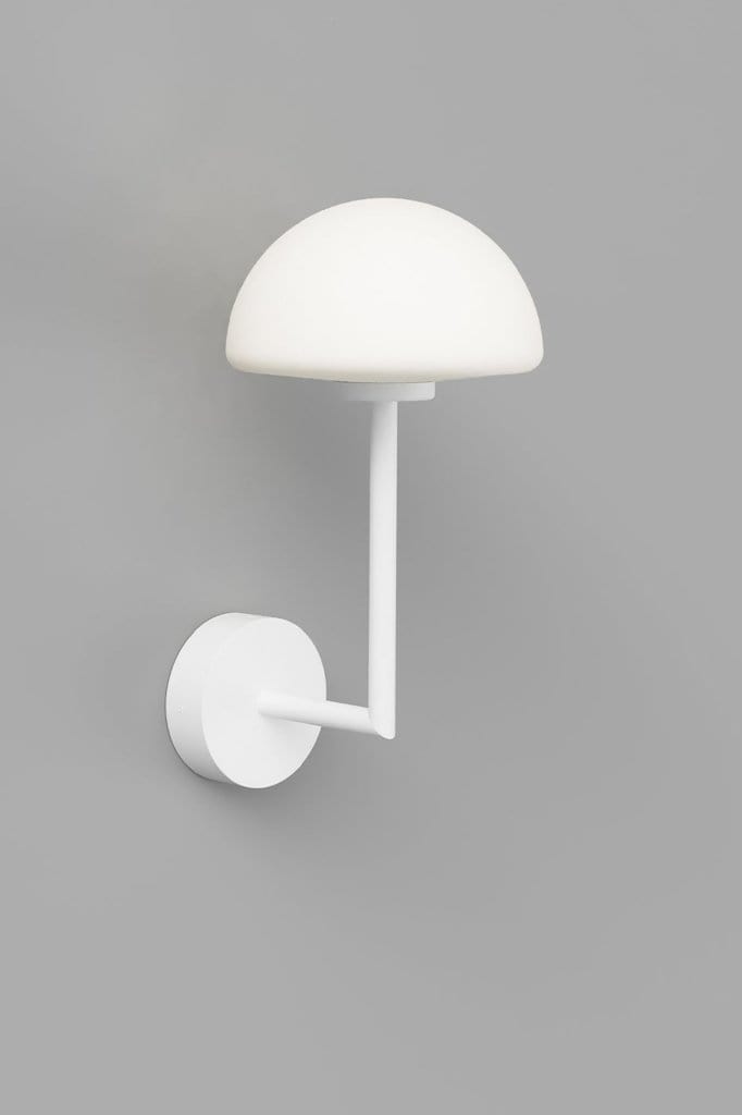 White long arm dome wall light