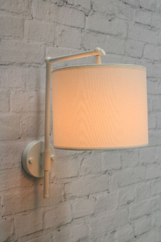 White Linen shade swivel with white arm