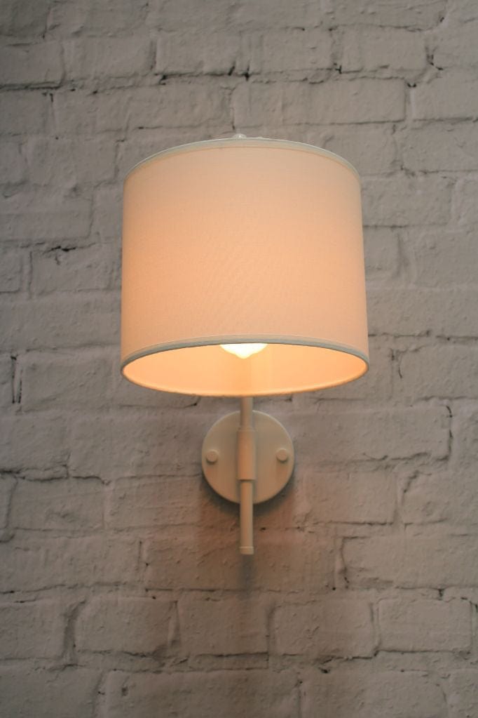 white linen shade swivel with white arm