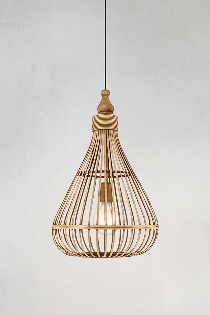 Wicker pendant light