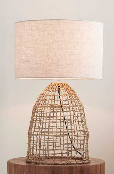 Woven Table Lamp on side table