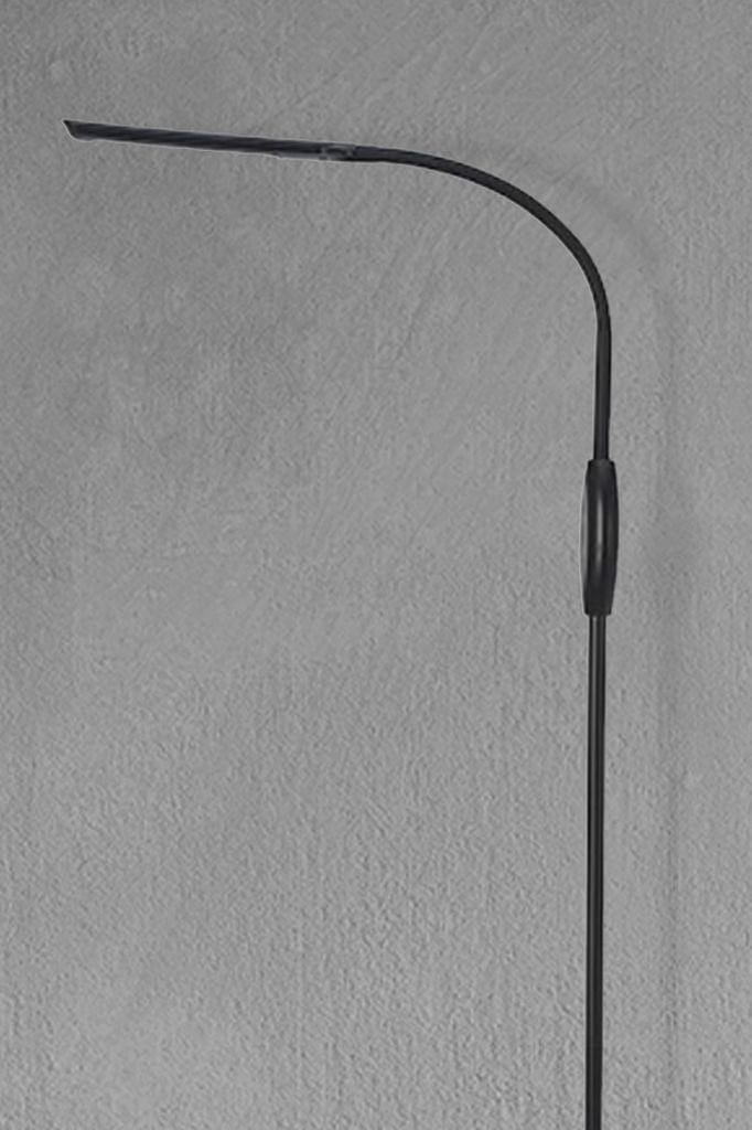 Close-up of floor lamp in black finish