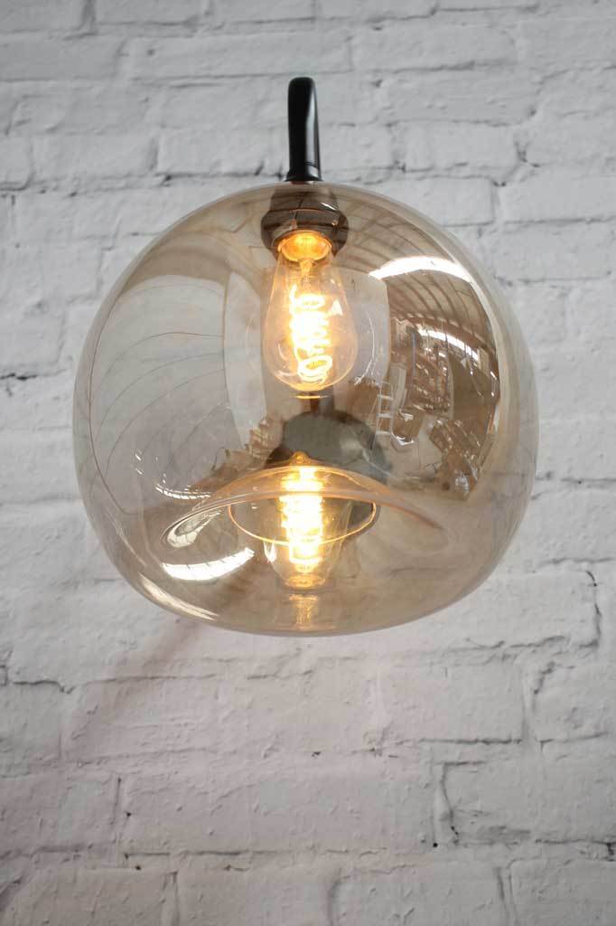 Amber glass wall lights