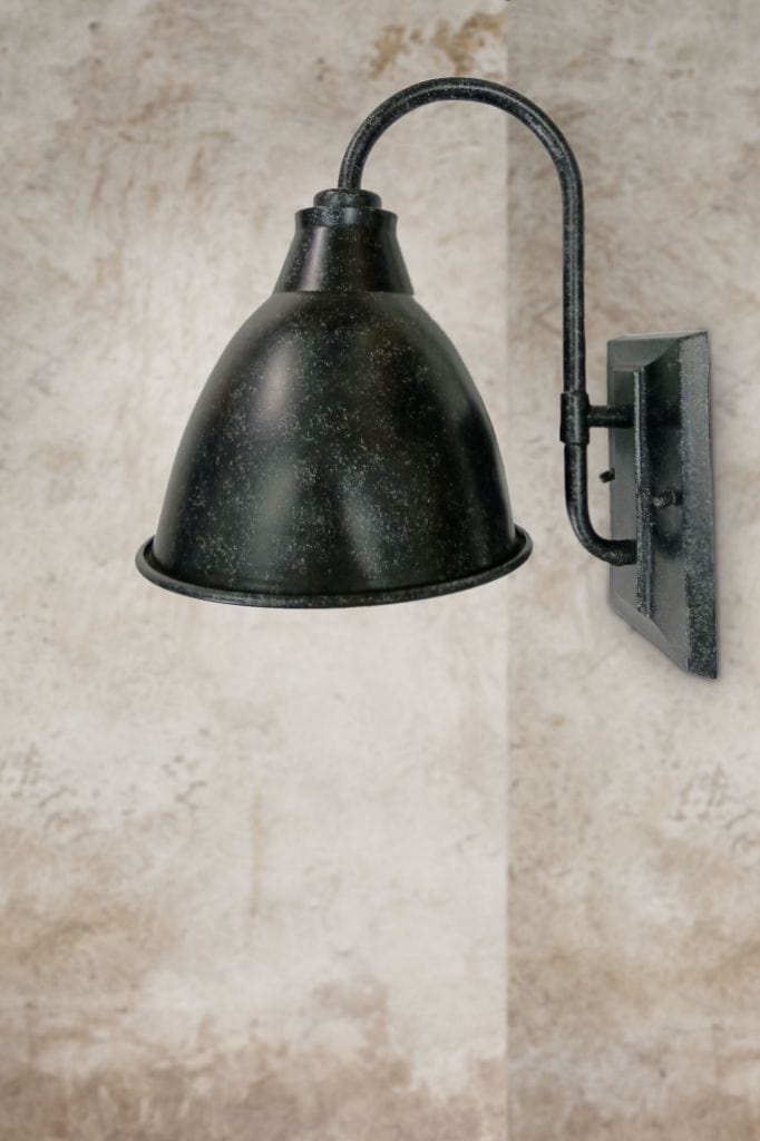 black metal gooseneck wall light