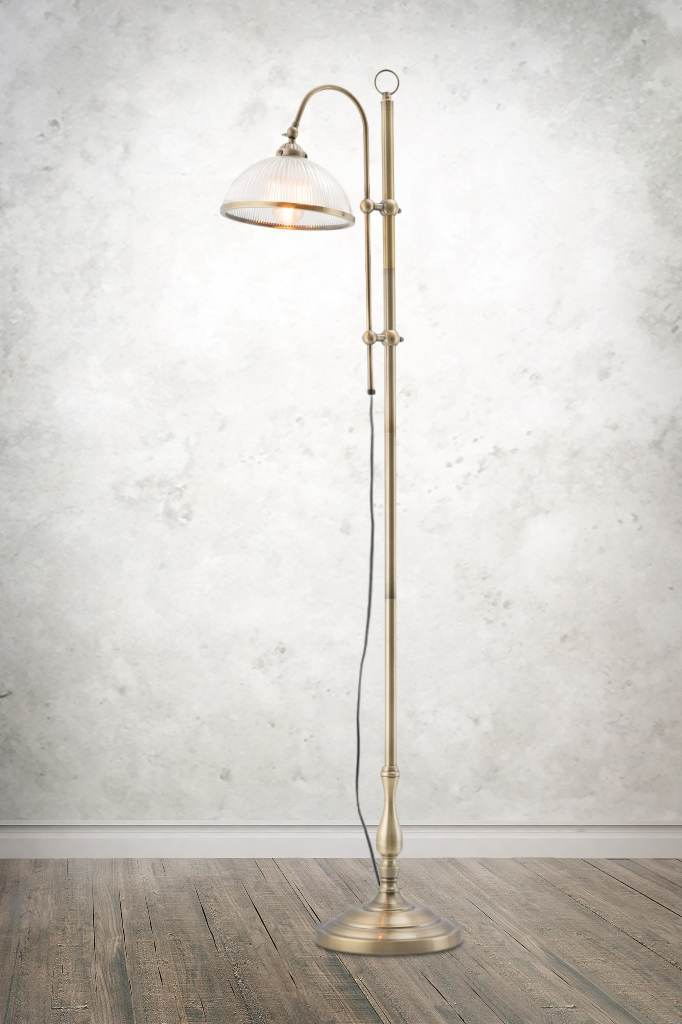 Antique brass floor lamp