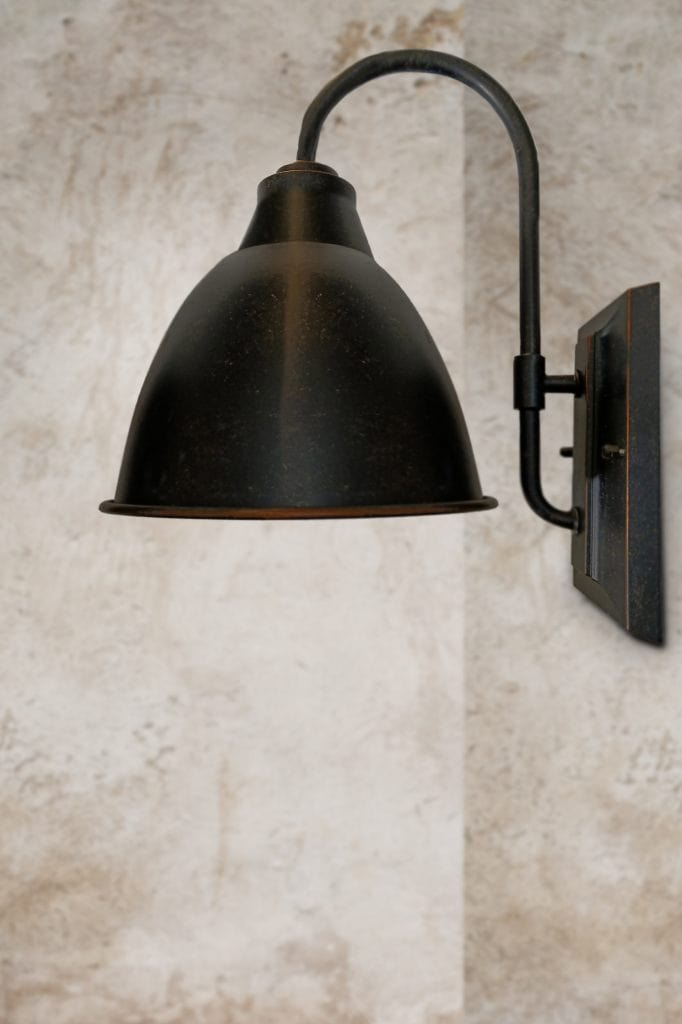 bronze metal gooseneck wall light