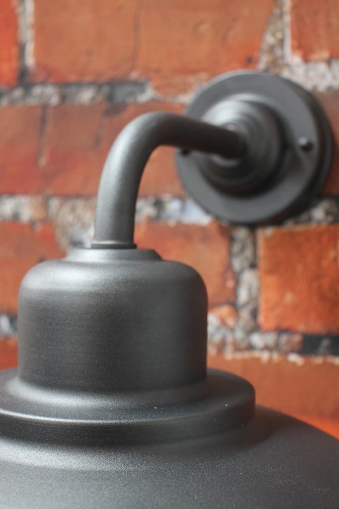 Matt black lampholder and straight arm wall sconce