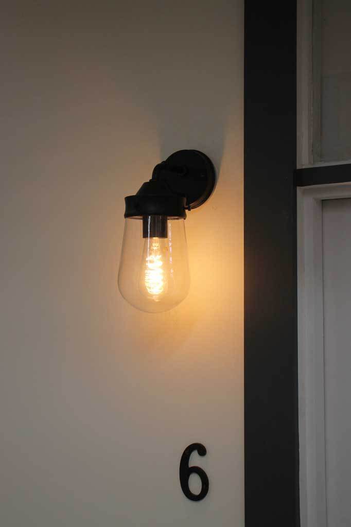 Black industrial outdoor light