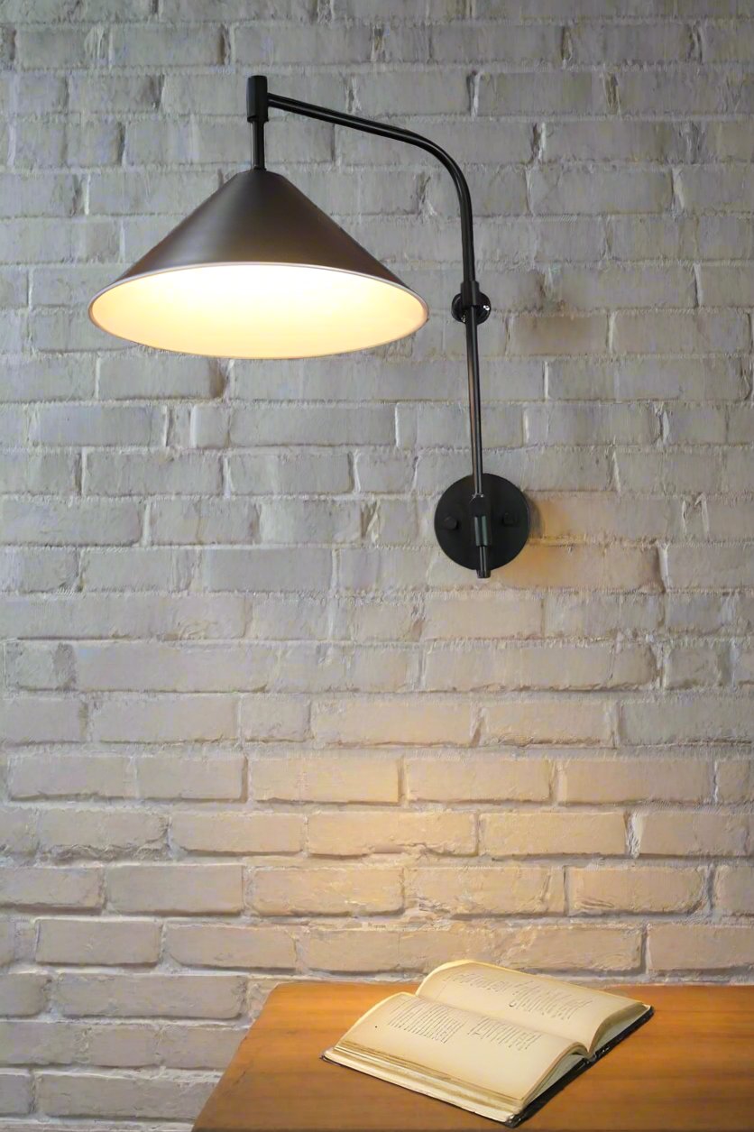 Black wall light large classic cone lighting Melbourne