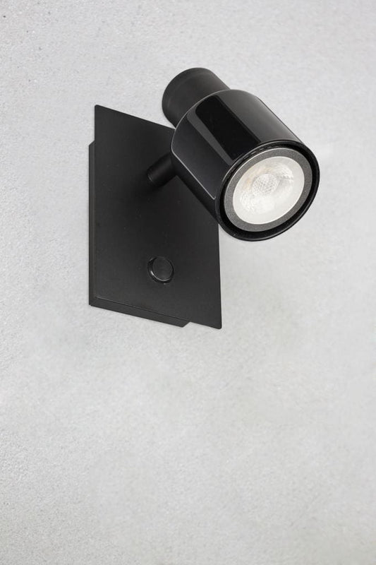 Metal spotlight with black finish