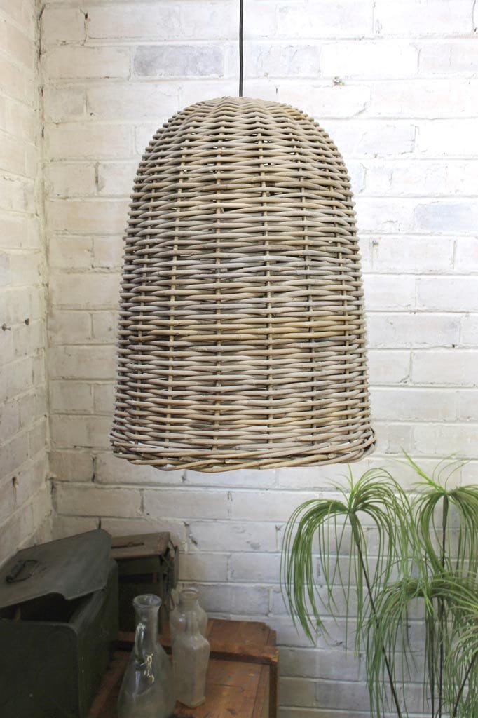 Boho style rattan hanging pendant light