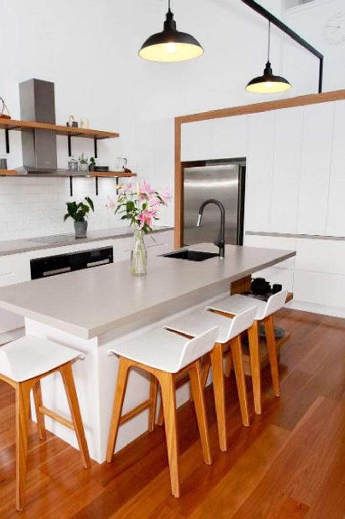 black pendants over kitchen