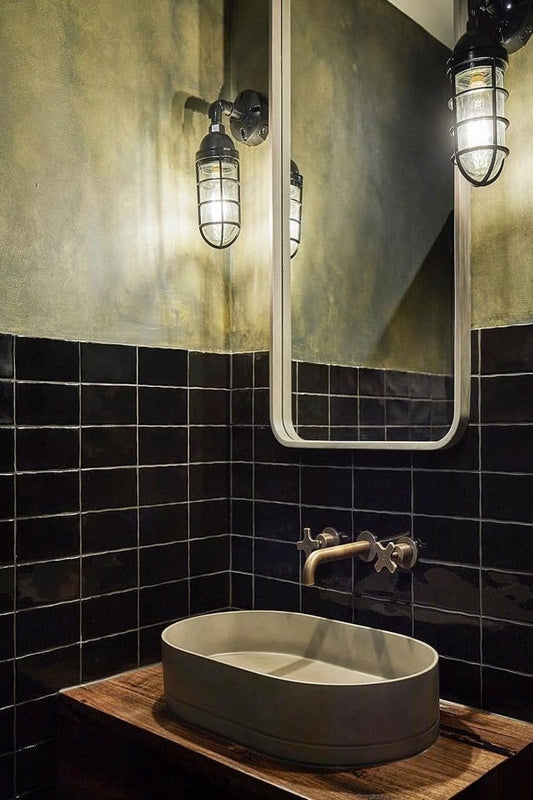 bunker wall light in bathroom vanity