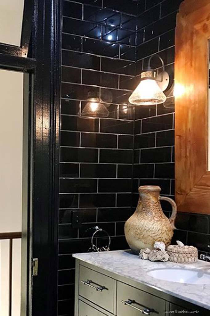 Wall light in bathroom