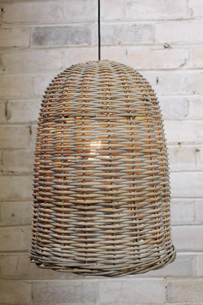 Coastal rattan pendant light shade