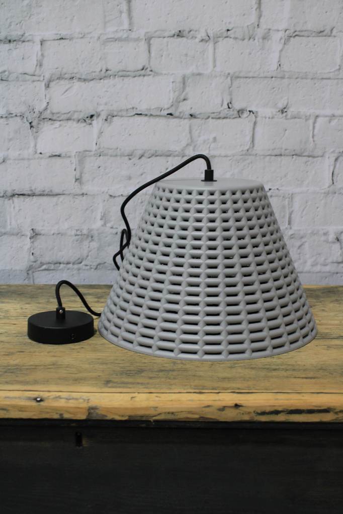 Concrete basket shade pendant