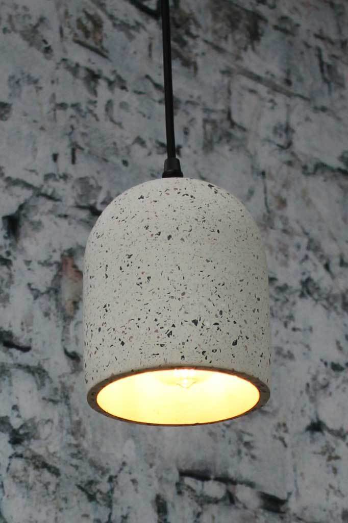 Concrete terrazzo pendant light