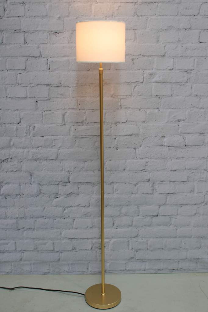 fabric floor lamp in gold finish