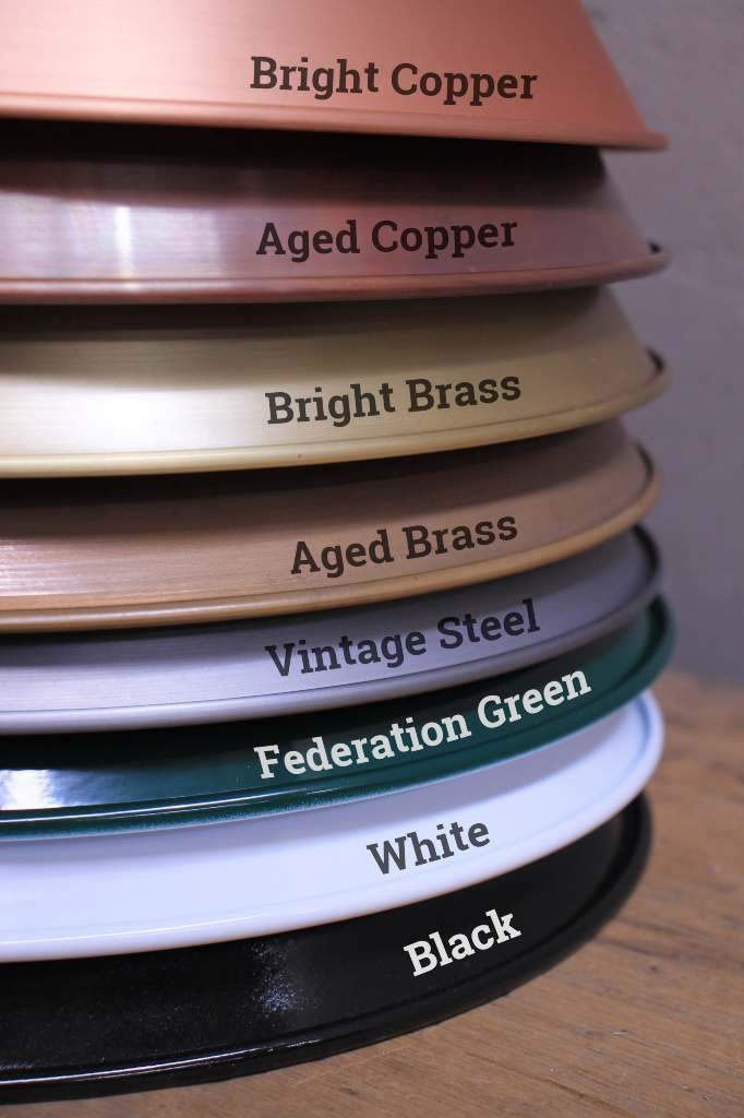 Stacked shades with finish labels