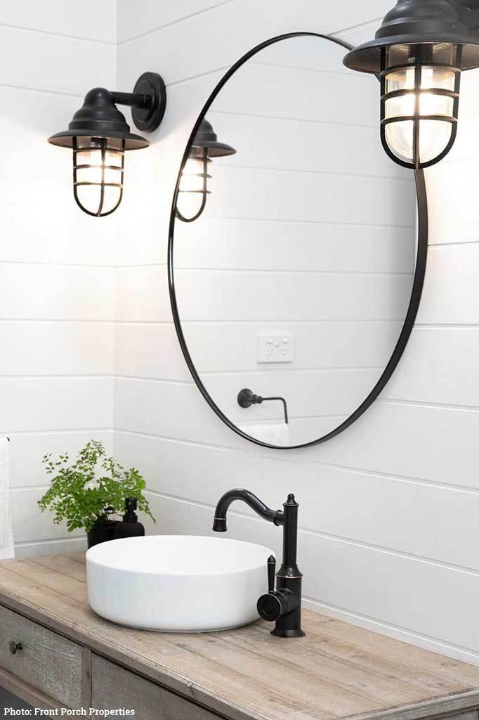 Farmhouse style bathroom wall lights