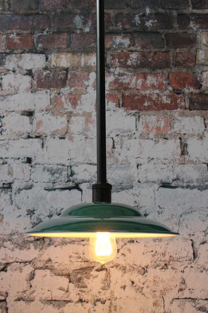 Green barn shade pendant 