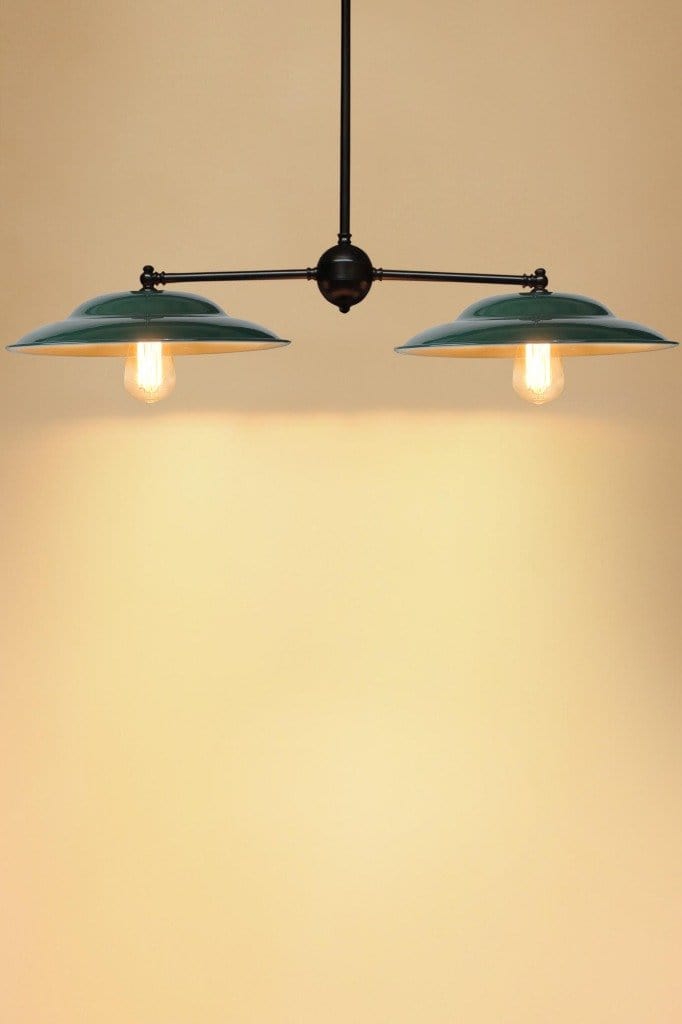 Federation Green two light chandelier 