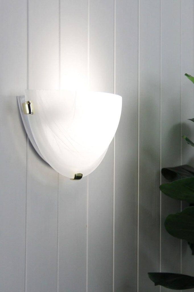 Alabaster glass wall light