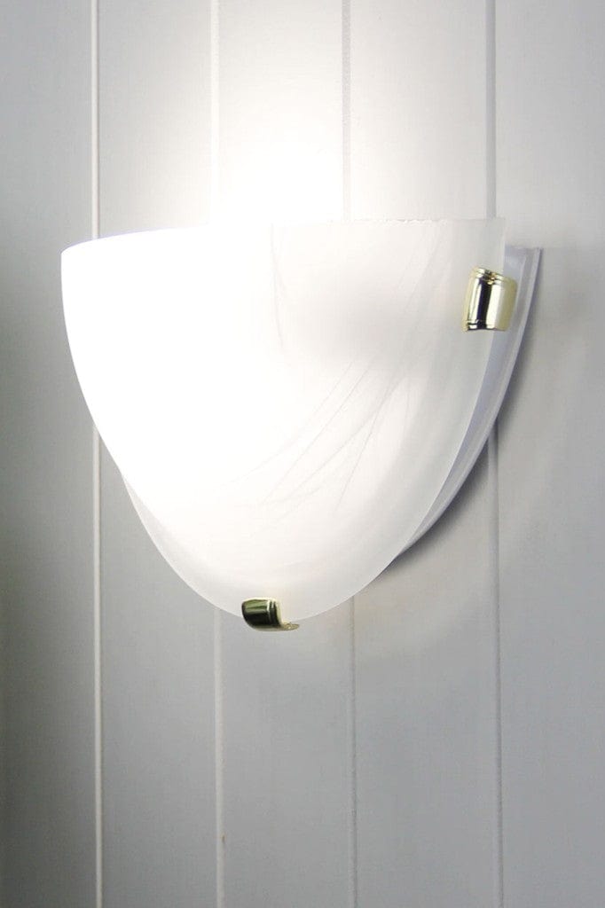 Alabaster glass wall light