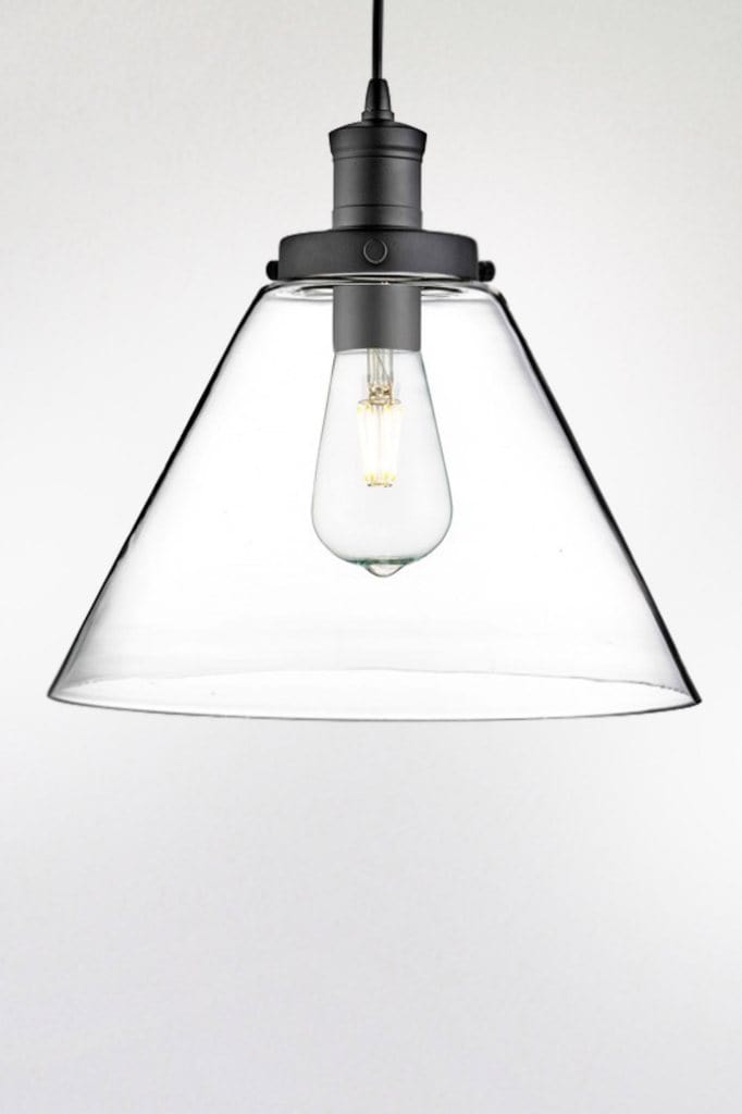 Glass pendant light black fixtures