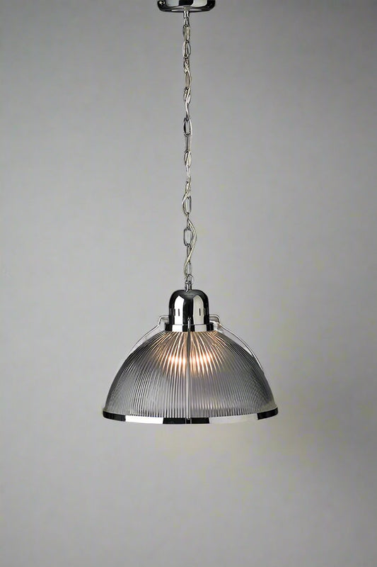 Durham Glass High Bay Light in bright chrome