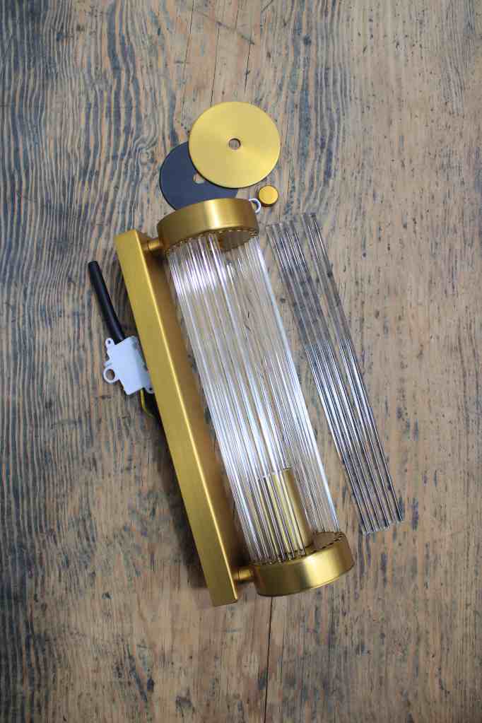 glass rod wall light disassembled