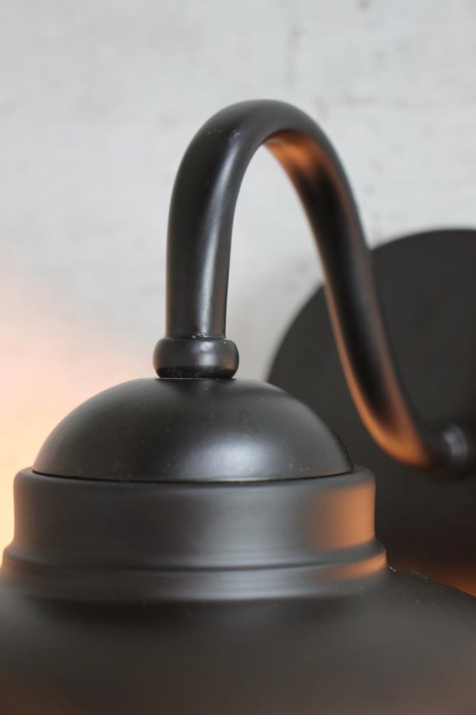 Gooseneck wall light with matt black finish