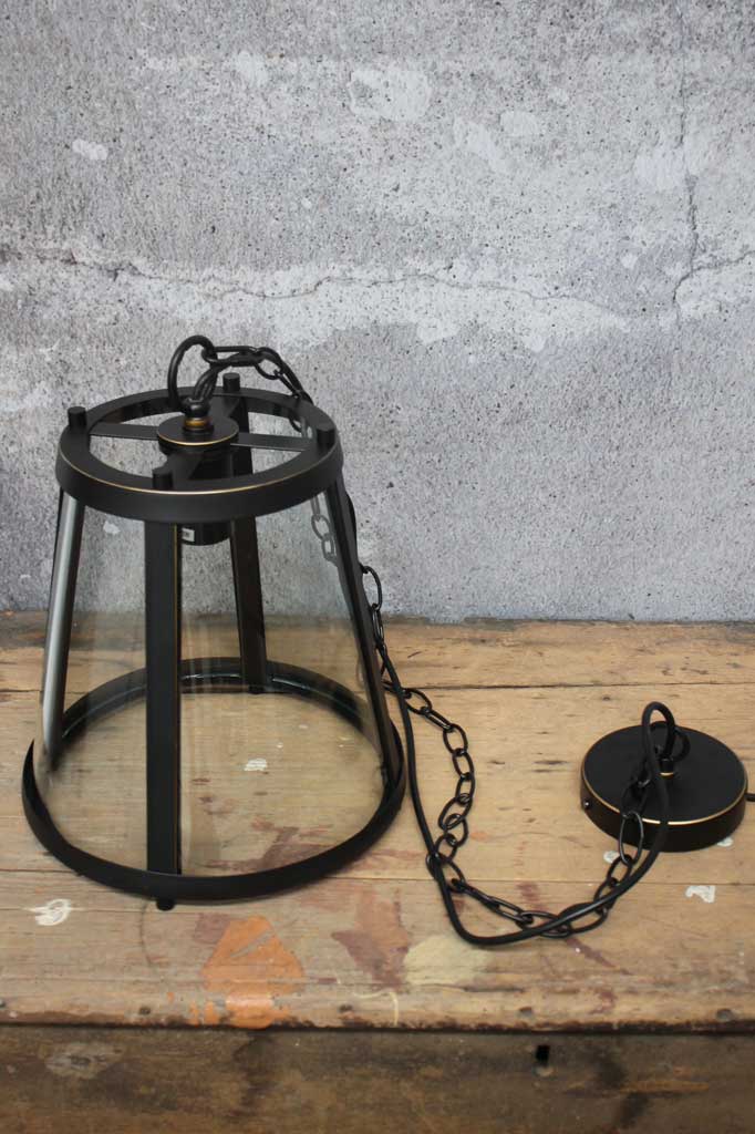 black bronze finish on this pendant lantern light