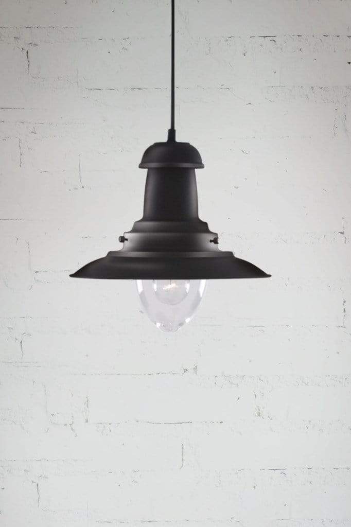 Large nautical pendant light in black finish