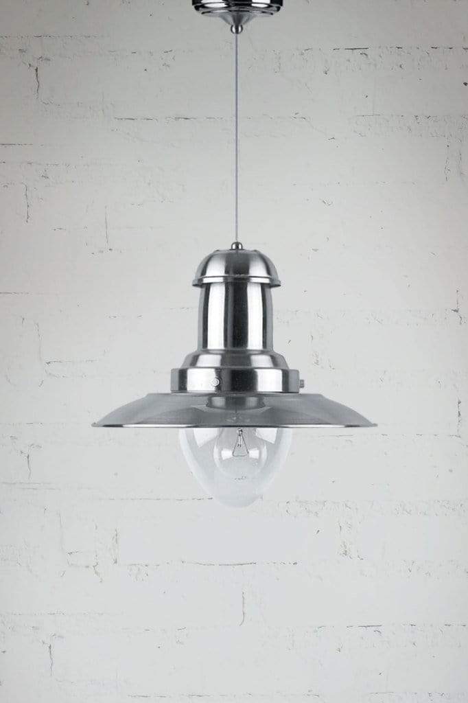 Large nautical pendant light in chrome finish