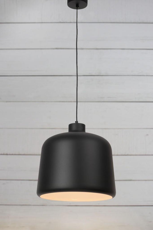 Large metal matt black pendant