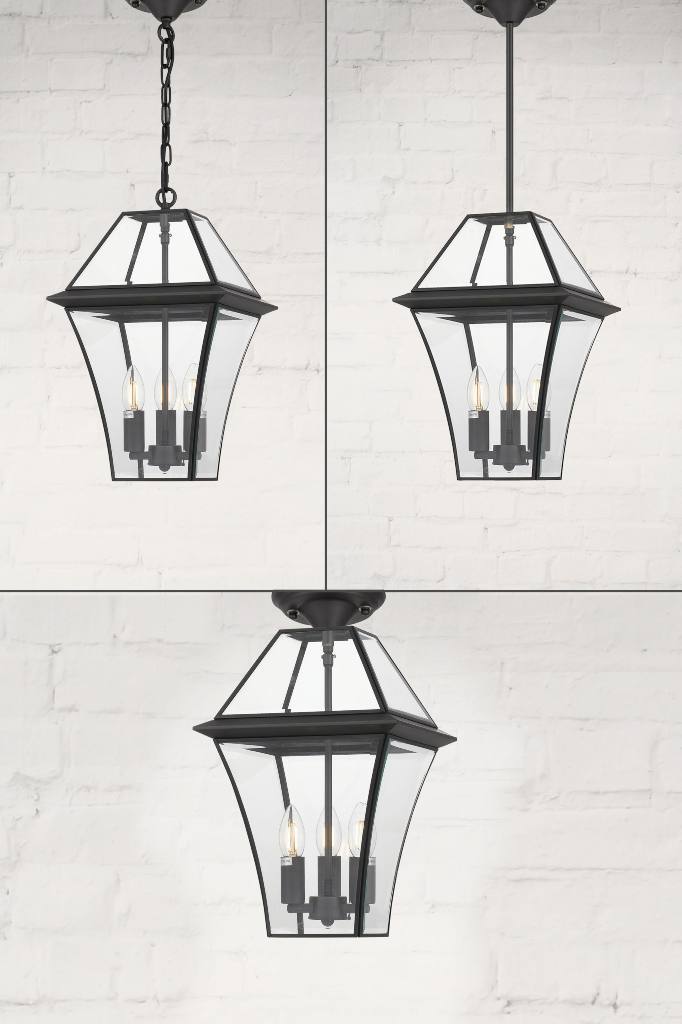 Suspension options for large black Victorian pendant light