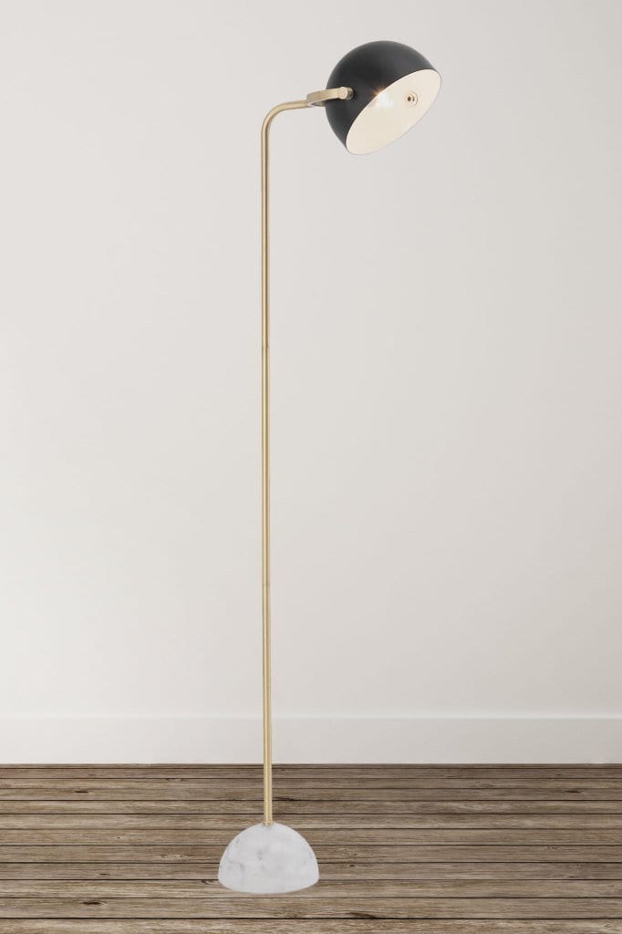 Mid-century style floor lamp with marble base