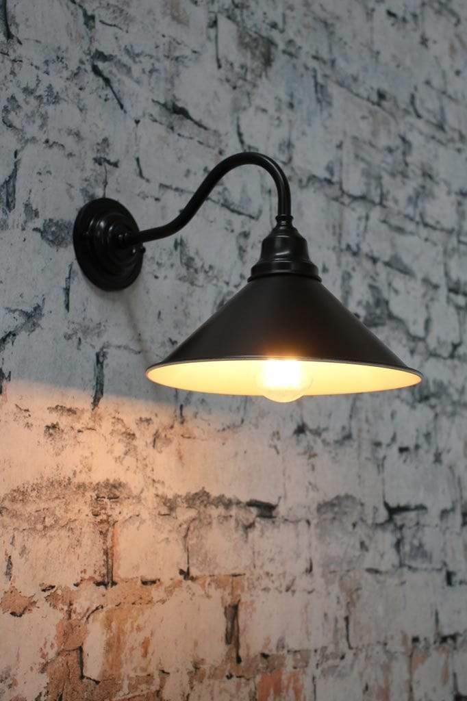 Black wall light for outdoors