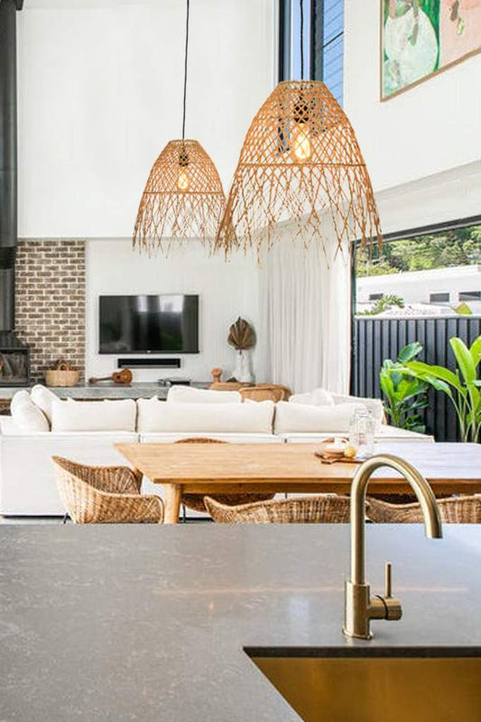 basket pendants in kitchen