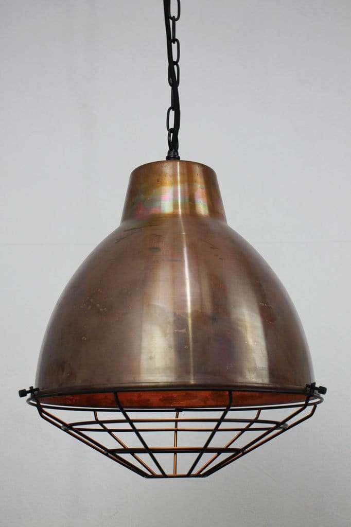 Copper light with chain pendant cord